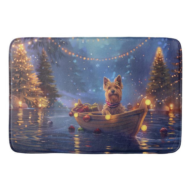 Tapis De Bain Voyage de Noël de Terrier australien (Devant)