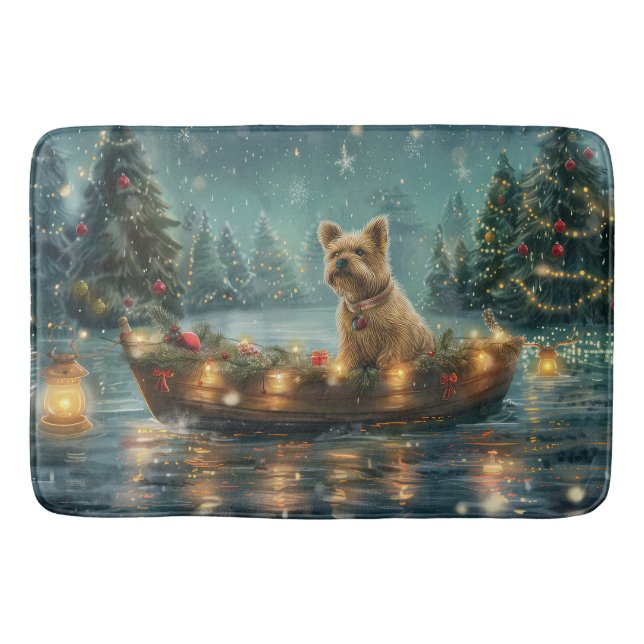 Tapis De Bain Voyage festif de Noël de Cairn Terrier (Devant)