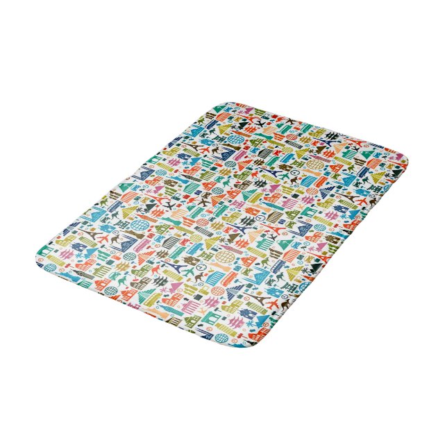 Tapis De Bain Voyagez à travers le monde (Angle)