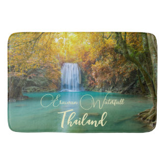 Tapis De Bain Vue d'automne de la cascade d'Erawan Thaïlande
