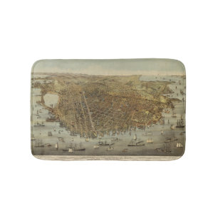 Tapis De Bain Vue d'oeil d'oiseaux de San Francisco