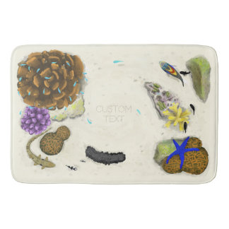 Tapis De Bain Wading the Barrier Reef - Texte personnalisé peint