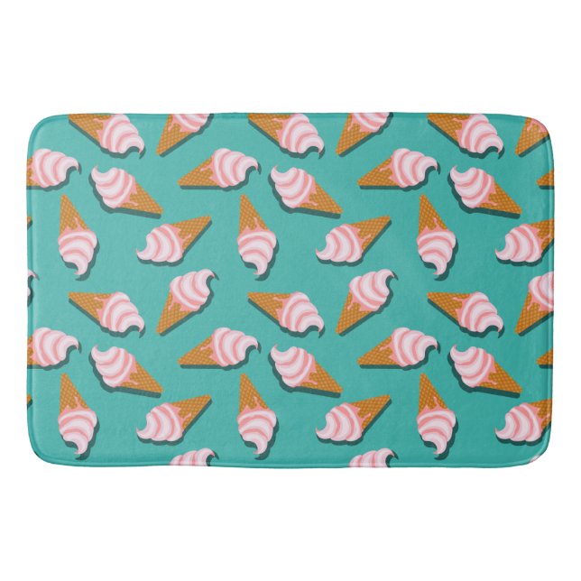 Tapis De Bain Waffle cones ice cream and frozen yogurt pattern (Devant)