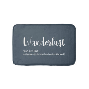 Tapis De Bain Wanderlust définition blanc gris bleu couleur