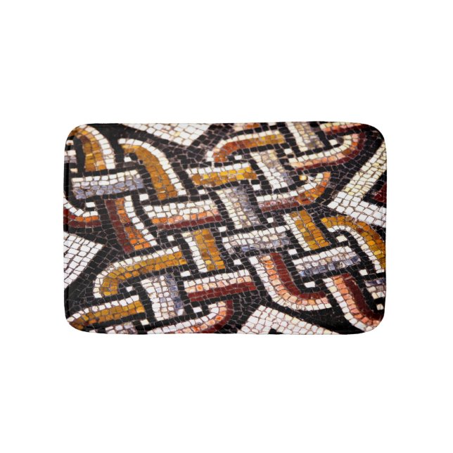 Tapis De Bain Warm Autumn Toned Roman Tile Mosaic (Devant)