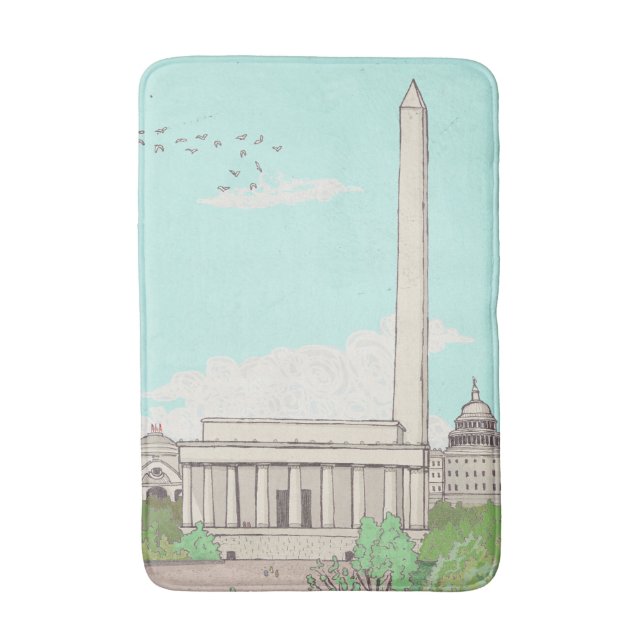 Tapis De Bain Washington D.C Capitale des USA Landmarks (Devant (Vertical))