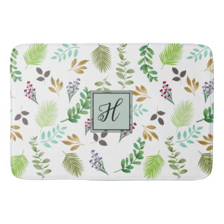 Tapis De Bain "Watercolor Botanical Personnalisé Bath Mat