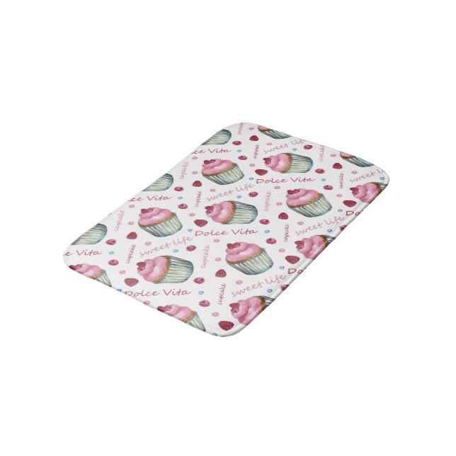 Tapis De Bain Watercolor cupcakes (Angle)