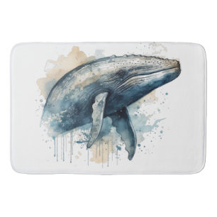Tapis De Bain Watercolor Whale Wonder