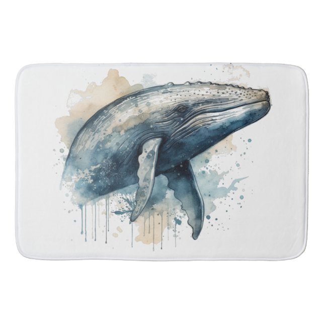 Tapis De Bain Watercolor Whale Wonder (Devant)