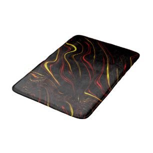 Tapis De Bain Wavy rouge or longues traces sur arrière - plan no