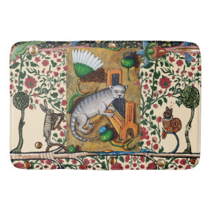 TAPIS DE BAIN WEIRD MÉDIÉVAL BESTIAIRE MUSIQUE, CAT JOUER ORGE