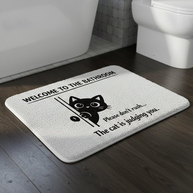 Tapis De Bain Welcome To The Bathroom Cat Companion (Créateur téléchargé)