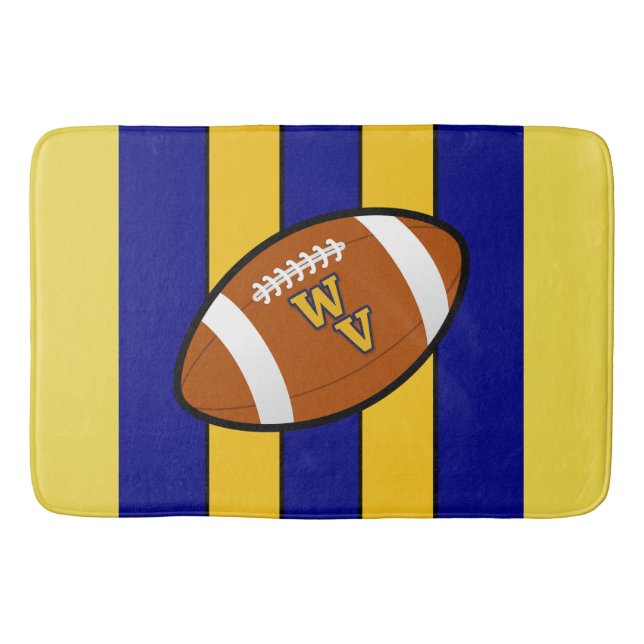 Tapis De Bain West Virginia Football Blue and Gold Pride (Devant)