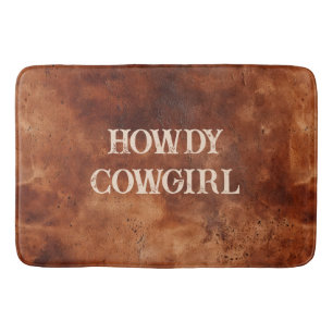 Tapis De Bain Western Brown Howdy Cowboy Brown