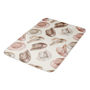 Tapis De Bain Western Cowgirl Pink Casquettes Brown