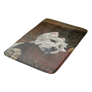 Tapis De Bain Westie sur canapé