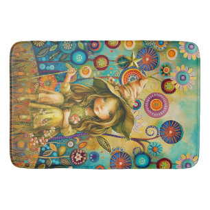 Tapis De Bain Whispers Magiques Parmi Les Fleurs