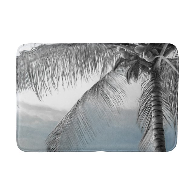 Tapis De Bain White Palm Coconut Tree (Devant)