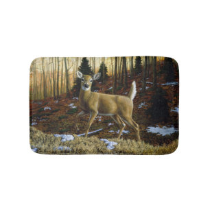 Tapis De Bain Whitetail Deer Doe dans la forêt d'automne