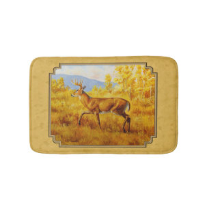 Tapis De Bain Whitetail Deer Golden Aspen Woods