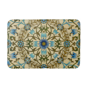 Tapis De Bain William Morris - Antique 1873 Vin et Motif de fleu