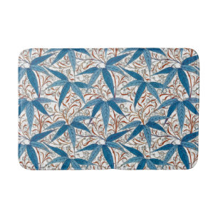 Tapis De Bain William Morris Bamboo Print, Denim Blue & White