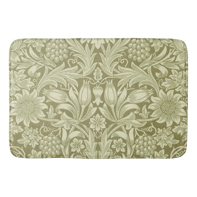Tapis De Bain William Morris Fleur verte tournesol (Devant)