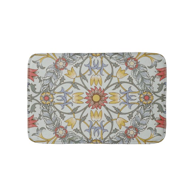 Tapis De Bain William Morris Floral Circle Flower Illustration (Devant)