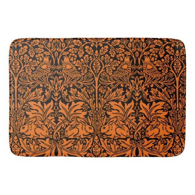 Tapis De Bain William Morris Frère Lapin Motif Noir Rust (Devant)