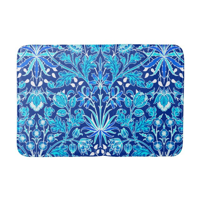 Tapis De Bain William Morris Hyacinth Imprimer, Navy et Cobalt B (Devant)
