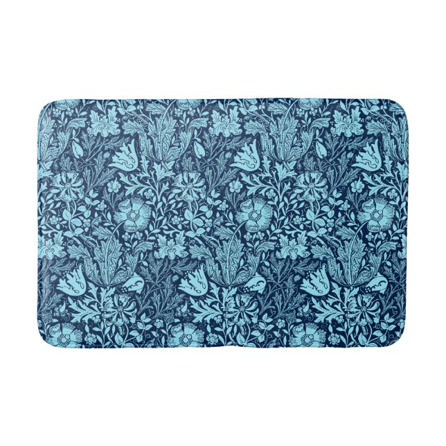Tapis De Bain William Morris Jacobean Floral - Indigo Blue (Devant)