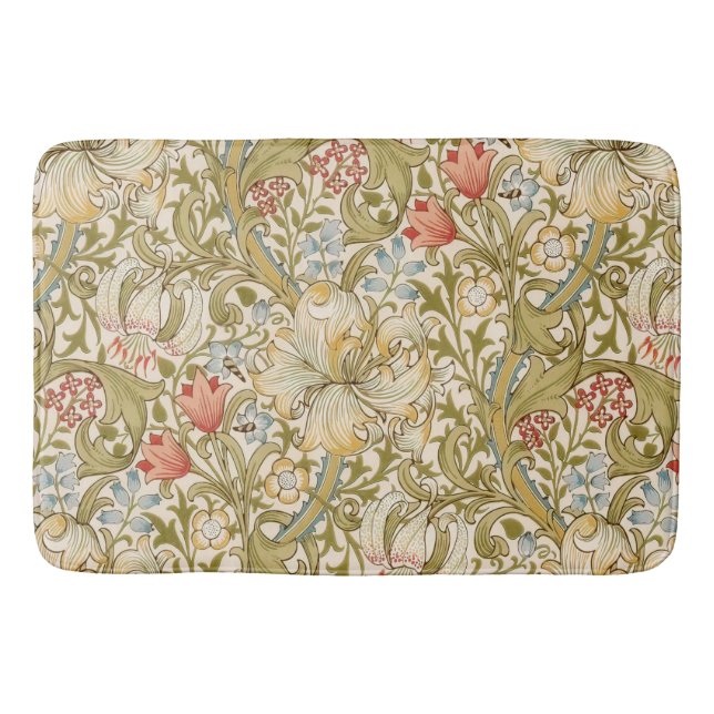 Tapis De Bain William Morris Lily Art Nouveau Floral (Devant)