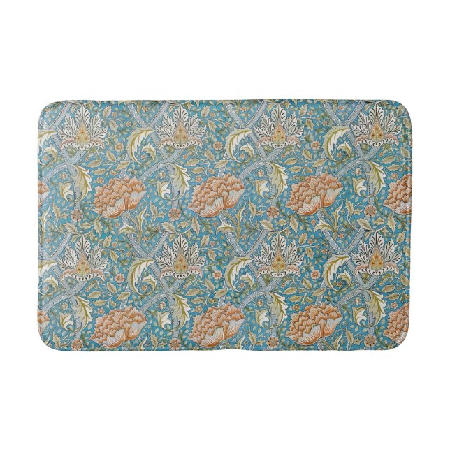 Tapis De Bain William Morris motif floral Windrush bleu (Devant)