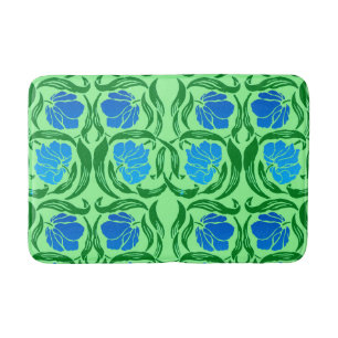 Tapis De Bain William Morris Pimpernel, Blue & Lime Green