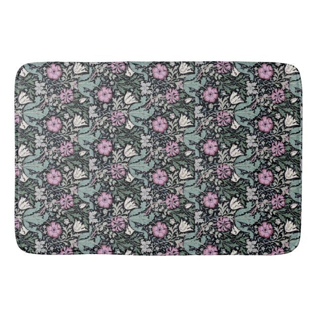 Tapis De Bain William Morris Poppy botanique victorien rose  (Devant)