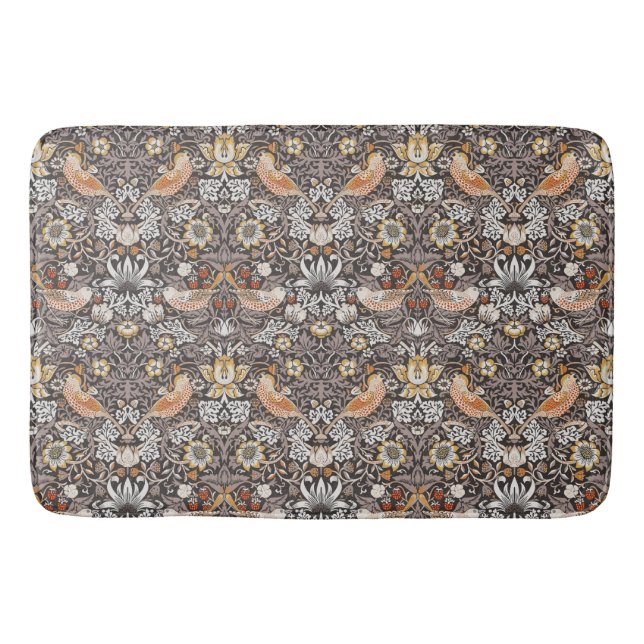 Tapis De Bain William Morris Strawberry Thief Charbon Ocbre (Devant)