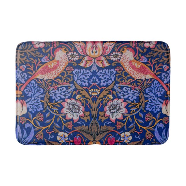 Tapis De Bain William Morris Strawberry Thief Motif floral (Devant)