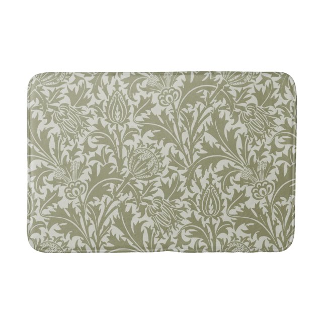 Tapis De Bain William Morris Thistle Sage Green Motif (Devant)