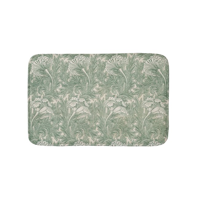 Tapis De Bain William Morris tulip fond textile vert (Devant)