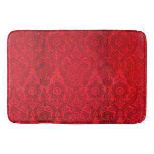 Tapis De Bain William Morris Vintage Rouge Velvet Timbé Motif