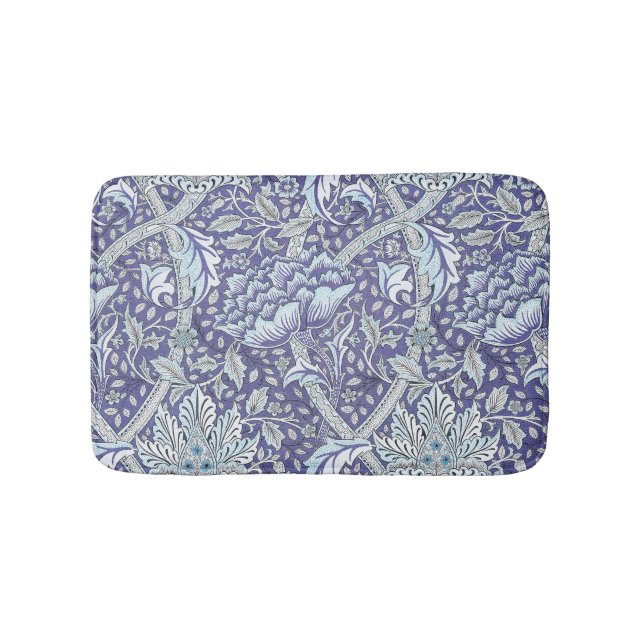 Tapis De Bain William Morris Windrush motif floral bleu (Devant)