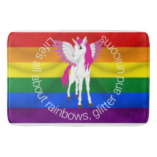 Tapis De Bain Wing Unicorn Party Rainbow Douche rideau