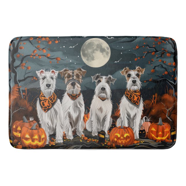 Tapis De Bain Wirefox Terrier Halloween Éffrayant (Devant)