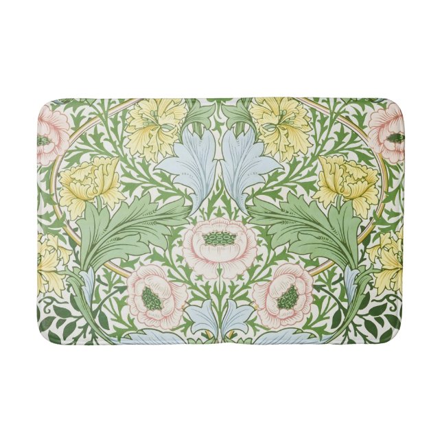 Tapis De Bain Wm Morris Myrtle Floral Art Nouveau Lumineux (Devant)