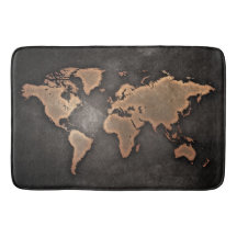 World map leather geographical brown