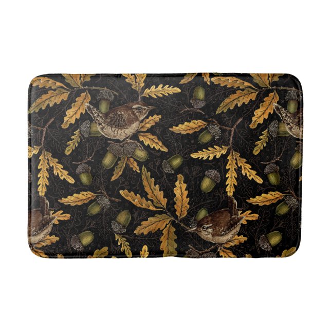 Tapis De Bain Wrens et cors sur noir (Devant)