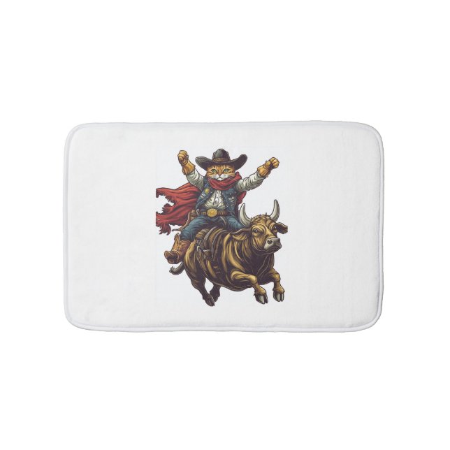 Tapis De Bain Yeehaw Kitty - Wild West Cat Cowboy Rodeo (Devant)
