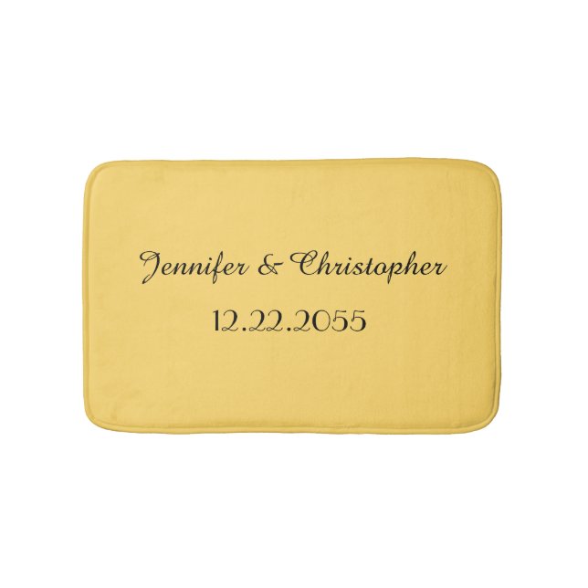 Tapis De Bain Yellow and Black Personalized Names Plush  (Devant)