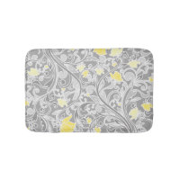 Yellow and Gray Swirly Floral